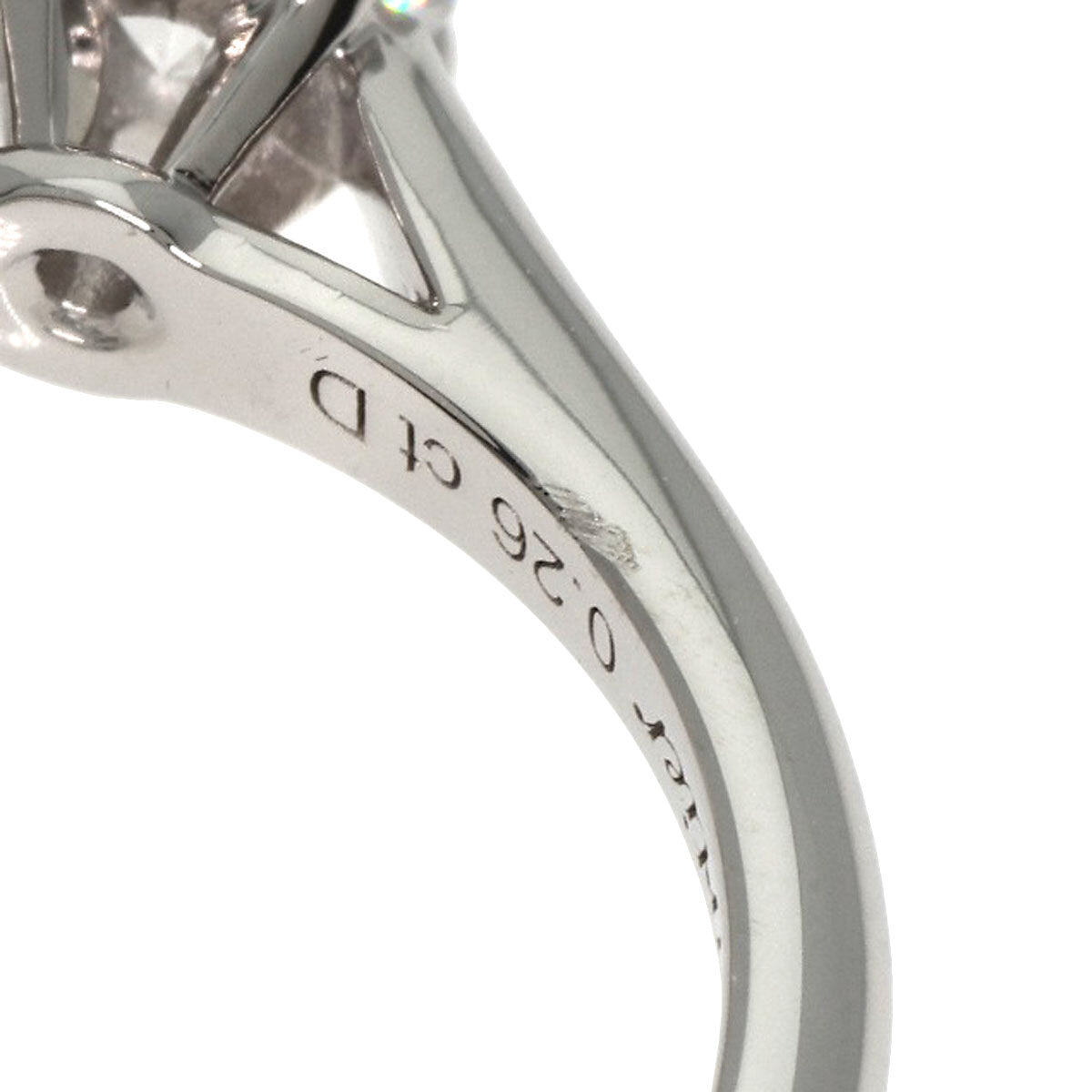Cartier Ring Solitaire Diamond # 47 Platinum Pt950