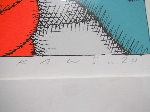 Hand signed silkscreen print urge by KAWS limited edition framed