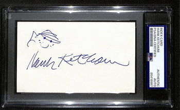 Hank Ketchum Signed 3X5 Index Card Cartoonist 