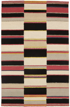 Hand-Tufted Multicolored Stripes Plush 5X8