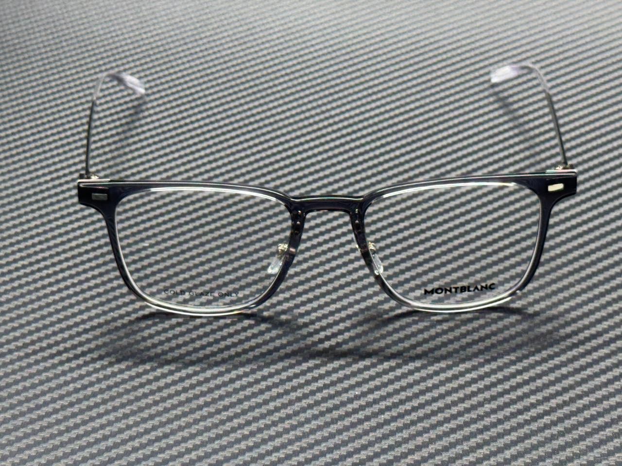 MONT BLANC MB0395ON 004 Grey Silver 51 mm Medium Eyeglasses