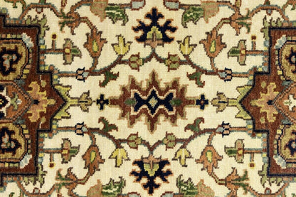 Heriz Serapi Oriental Runner Rug Geometric Design