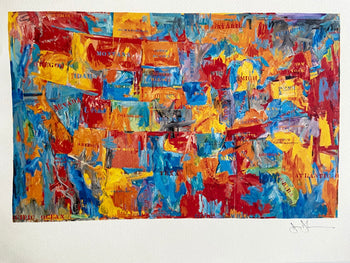 Jasper Johns ' Map ' Lithograph Coa Numbered Hand Signed Op Published