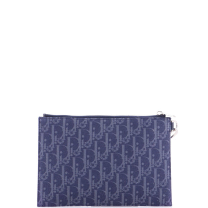 Christian Dior A5 Pouch Printed Oblique Denim