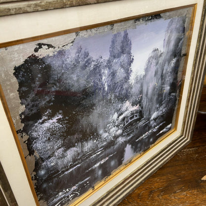 Nate Giorgio (Us) Original Acrylic Painting Signed & Inscribed Water Garden Iii