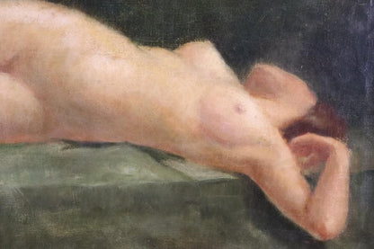 Tienne Kirevsky Reclining Nude Original Oil Painting C.1900 / Harbin Exhibit