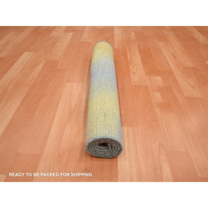 2'X3'1" Pink Pastel Colors Modern Design Wool & Silk Hand Knotted Mat Rug