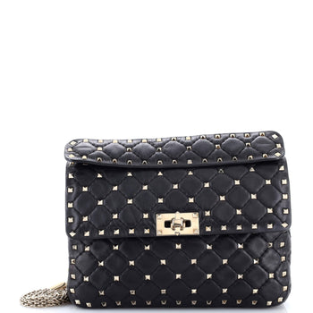 Valentino Garavani Rockstud Spike Flap Bag Quilted Leather Medium