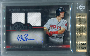 Andrew Benintendi 2017 Topps Museum Collection Dual Relic Auto Card