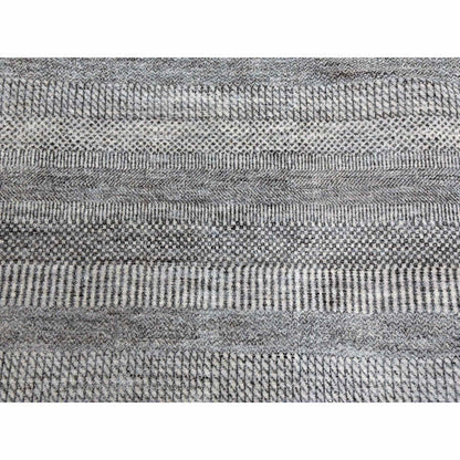8'X10'3" Gainsboro Gray Wool And Silk Hand Knotted Grass Design Rug