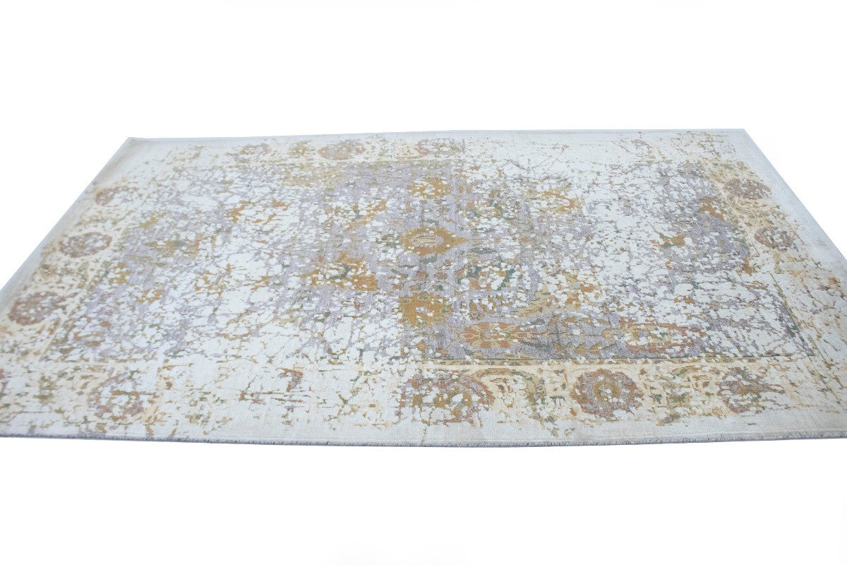 Oriental Area Rug Distressed Carpet Muted Wool Silk Bamboo 5X8 Home Dcor