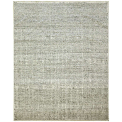 12'1"X14'10" Gray Grass Design Textured Wool Hand Knotted Xl Oriental Rug