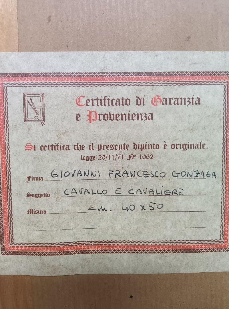 Giovanni Francesco Gonzaga Original Oil Painting "Buttero" Horse & Rider Signed