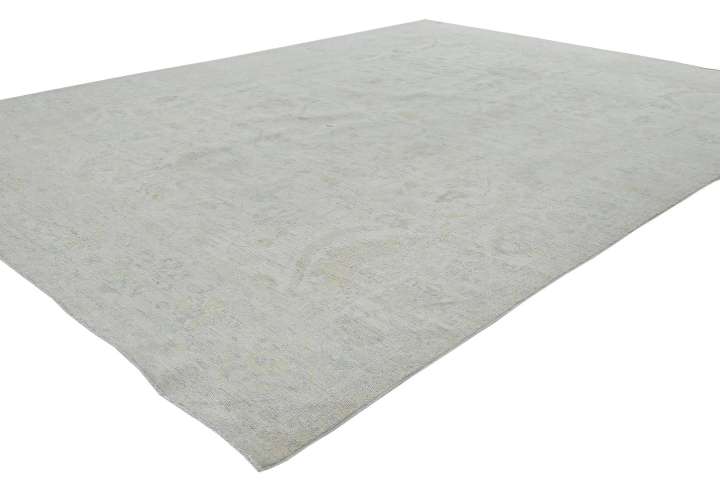Handspun Wool Oushak Rug Muted Floral Design Bedroom Oriental Carpet 9X12 ft