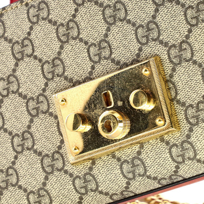 Gucci Padlock Shoulder Bag Gg Coated Canvas And Leather Small