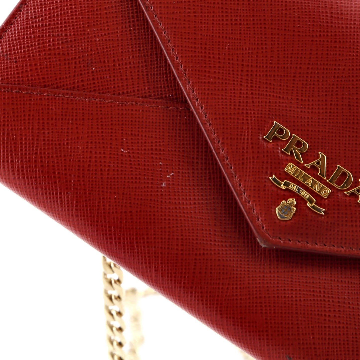 Prada Envelope Wallet On Chain Saffiano Leather