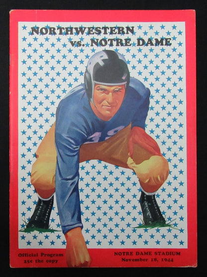 11/18/1944 Northwestern Vs. Notre Dame Program 185936