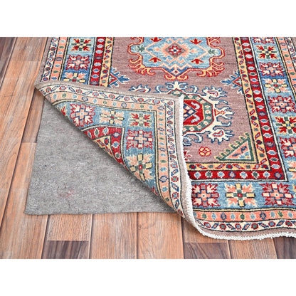2'7"X9'3" Gray Hand Knotted Densely Woven Kazak Wool Runner Oriental Rug