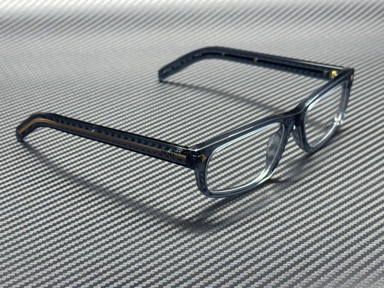 PRADA PR B02V 17T1O1 Transparent Ocean Men's 57 mm Eyeglasses