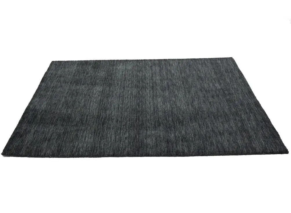 Charcoal Solid Hand-Loomed 4X6 Gabbeh Wool Rug