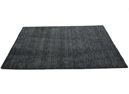 Charcoal Solid Hand-Loomed 4X6 Gabbeh Wool Rug
