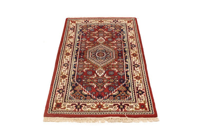 Handmade Floral Tribal Carpet for Bedroom and Bathroom 3X5 ft Oriental Bidjar Carpet