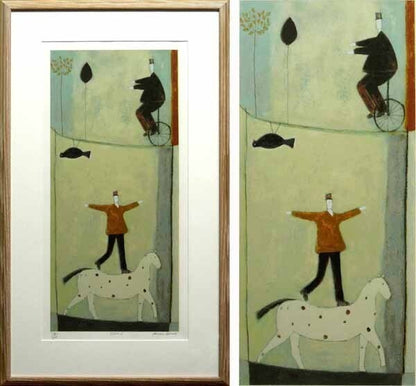 Signed Authentic Silkscreen Print Framed ED 196/ 295 Circus Annora Spence