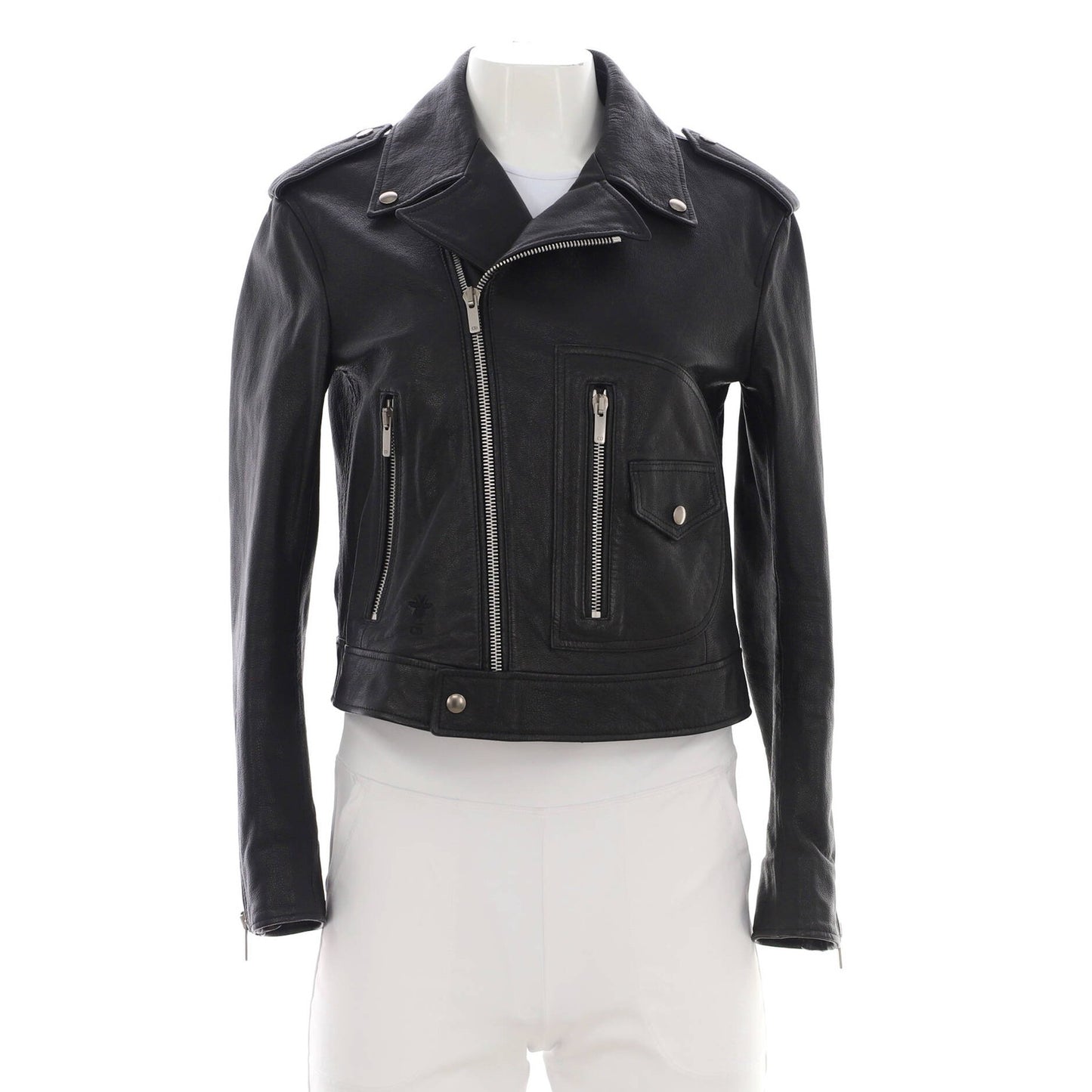 Christian Dior Women'S 30 Montaigne Biker Jacket Leather