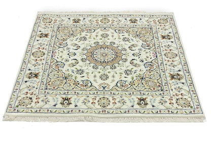 Indo-Nain Oriental Square Rug Vintage Floral