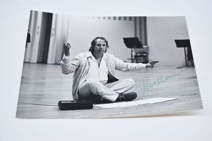 Karlheinz Stockhausen Photo Print Signed With Stamp Germany 4.9 X 6.9 Inches
