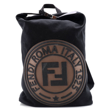 Fendi Ff Logo Stamp Buckle Backpack Canvas Large