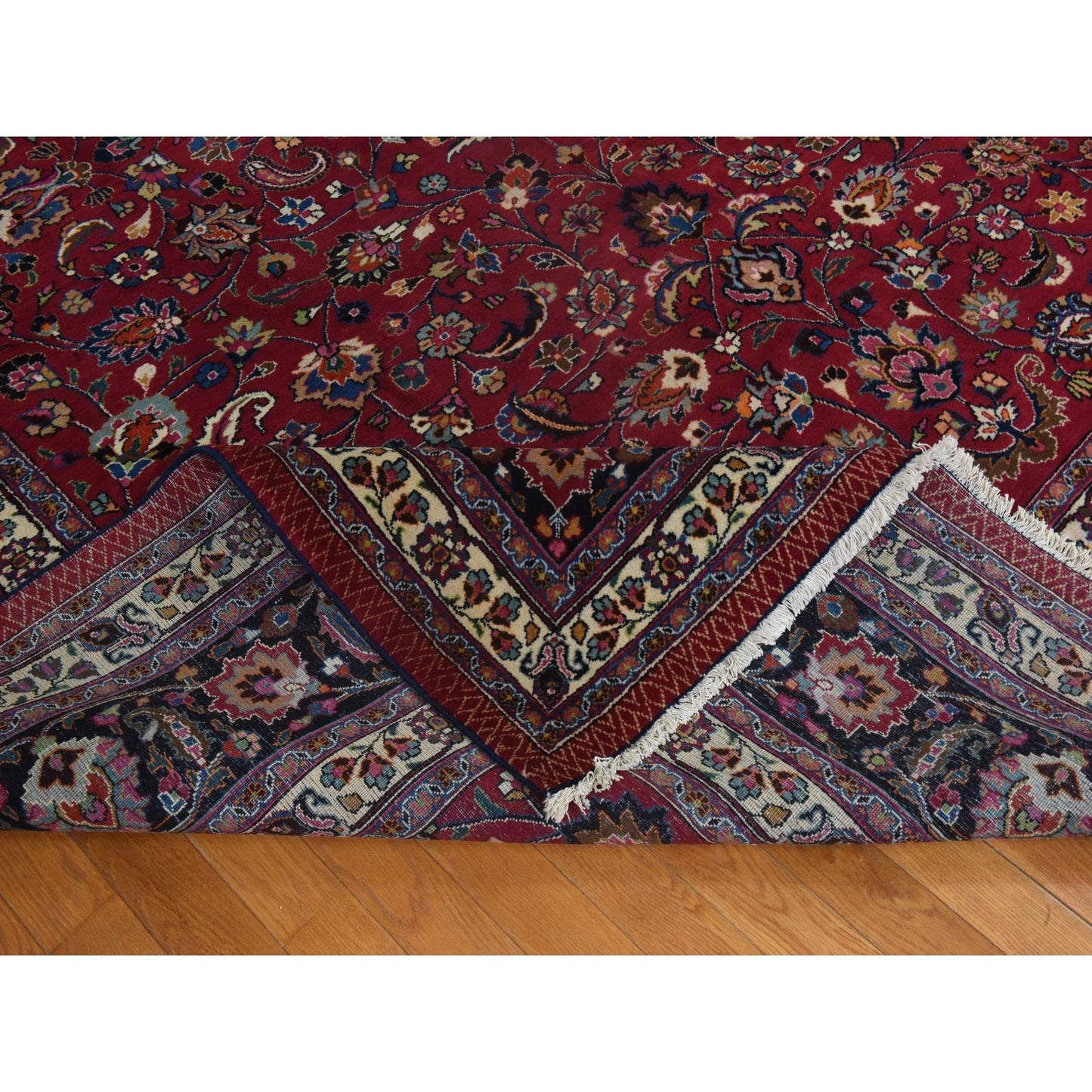 9'9"X12'10" Red Zoroastrian Clean Full Pile Pure Wool Hand Knotted Rug