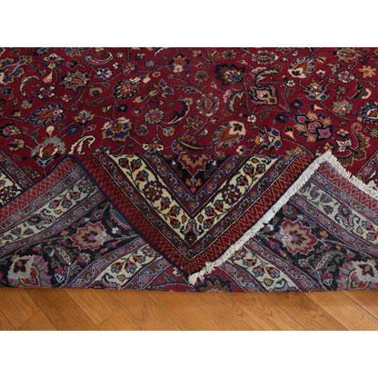 9'9"X12'10" Red Zoroastrian Clean Full Pile Pure Wool Hand Knotted Rug
