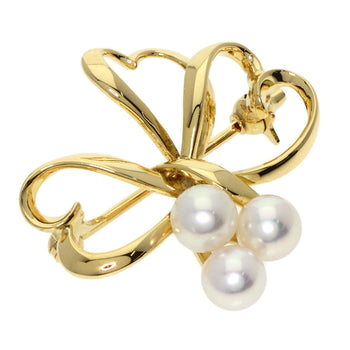 Mikimoto Brooch Pearl Pearl K18 Yellow Gold