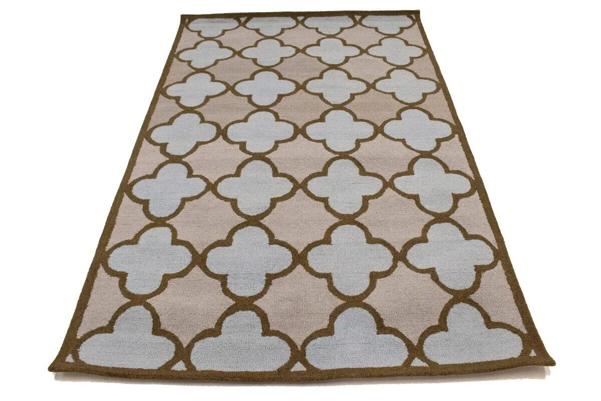 Multicolored Trellis Design 5X8 Hand-Tufted