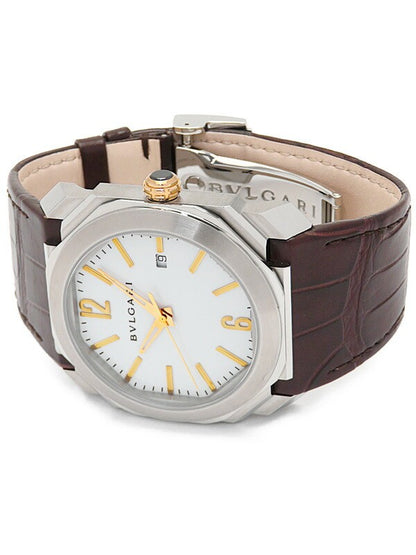 Bvlgari Octo Bgo41S White Automatic Band Size 17.5Cm Men'S Used Watch #61016