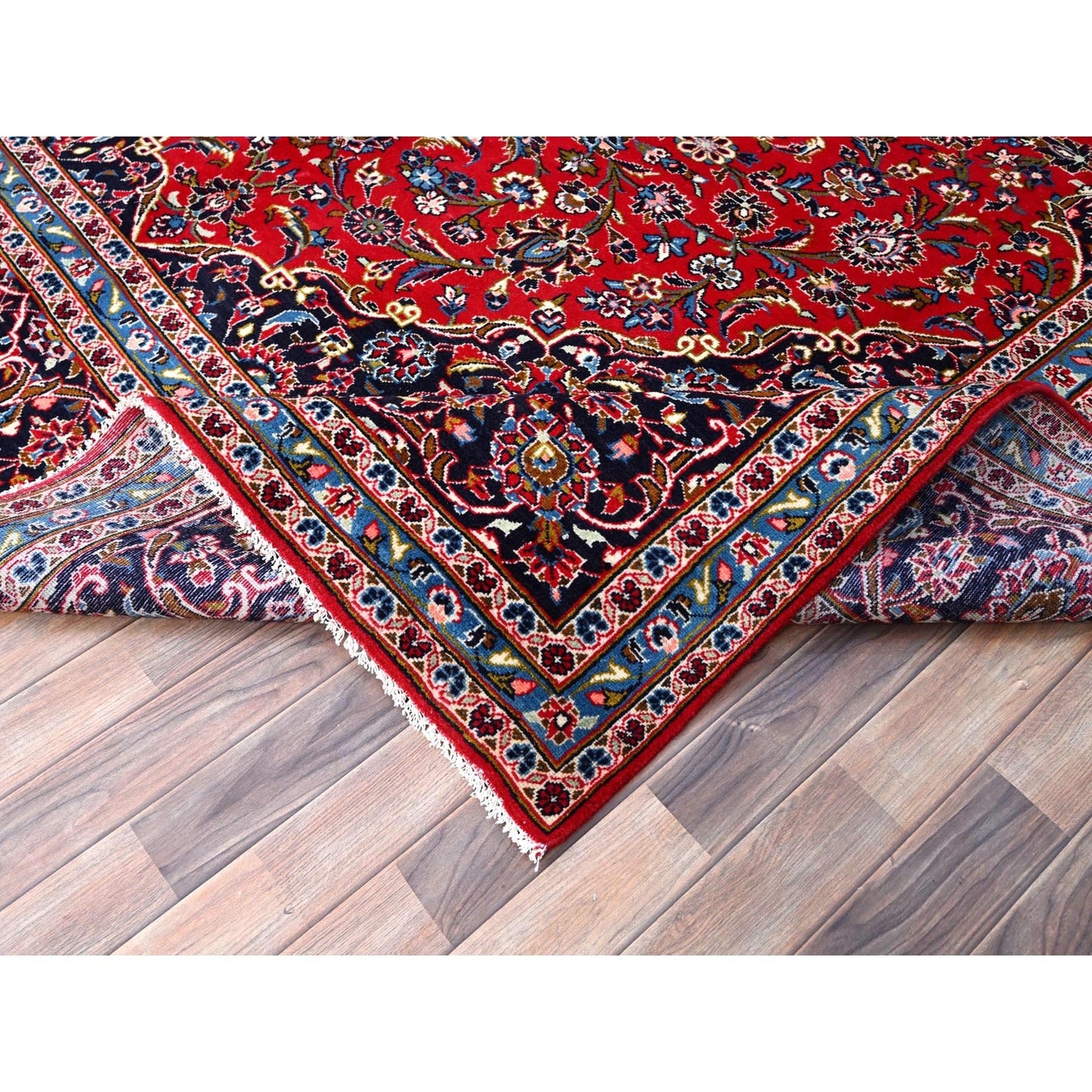 9'6"X12'10" Lychee Red Hand Knotted Zoroastrian Kishoon Oriental Rug