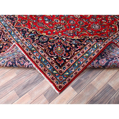 9'6"X12'10" Lychee Red Hand Knotted Zoroastrian Kishoon Oriental Rug