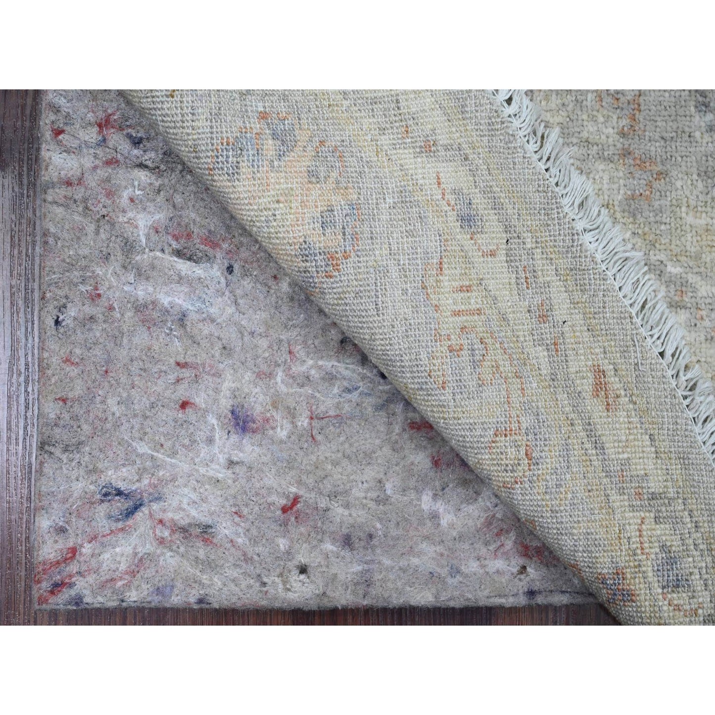 6'X6' Blue Ziegler Mahal Design Washed Out Hand Knotted Wool Round Rug