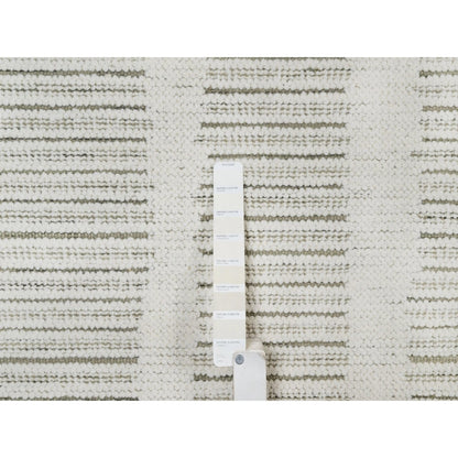 12'X15' Ivory Hand Woven Xl Rug Flat Weave With Pile Undyed Natural Wool