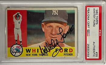 Whitey Ford Autographed 1960 Topps Card #35 (Psa)