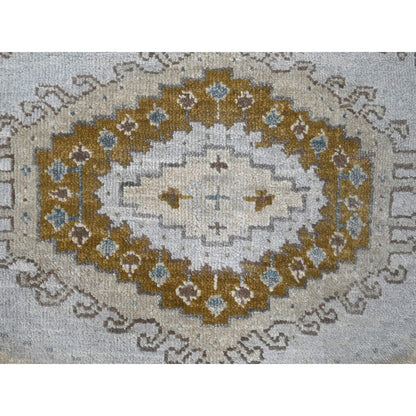 2'7"X5'10" Smoke Gray Zoroastrian Village Wool Hand Knotted Runner Rug