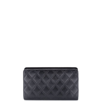 Chanel Double Stitch L-Yen Wallet Quilted Lambskin