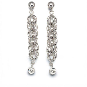 Diamond 0.05ct/0.05ct Chain Earrings 900 Platinum