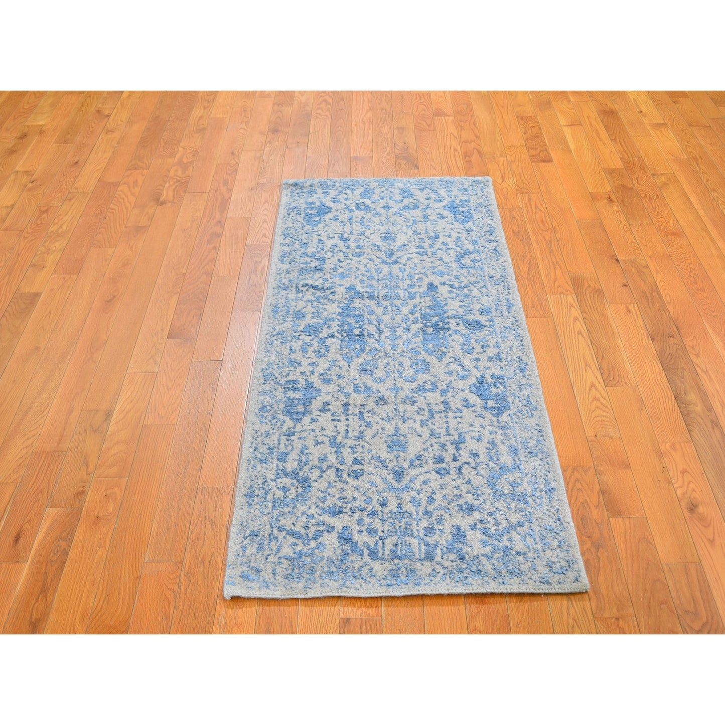 2'5"X6'1" Fine Broken Cypress Tree Design Wool And Art Silk Runner Rug