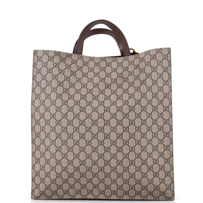 Gucci Courrier Convertible Soft Open Tote Gg Coated Canvas With Applique North