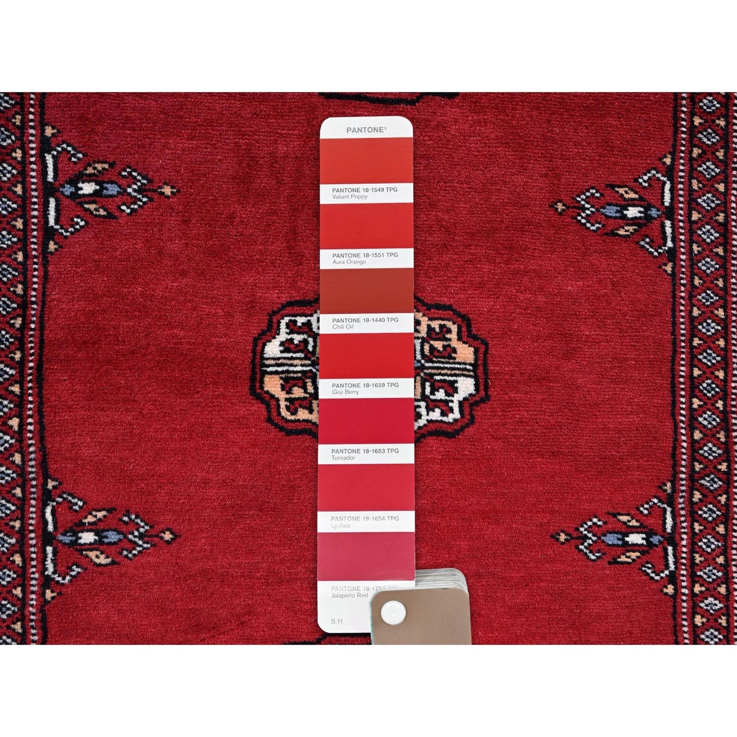 2'7"X7'10" Scarlet Red Princess Bokara Soft Wool Hand Knotted Runner Rug