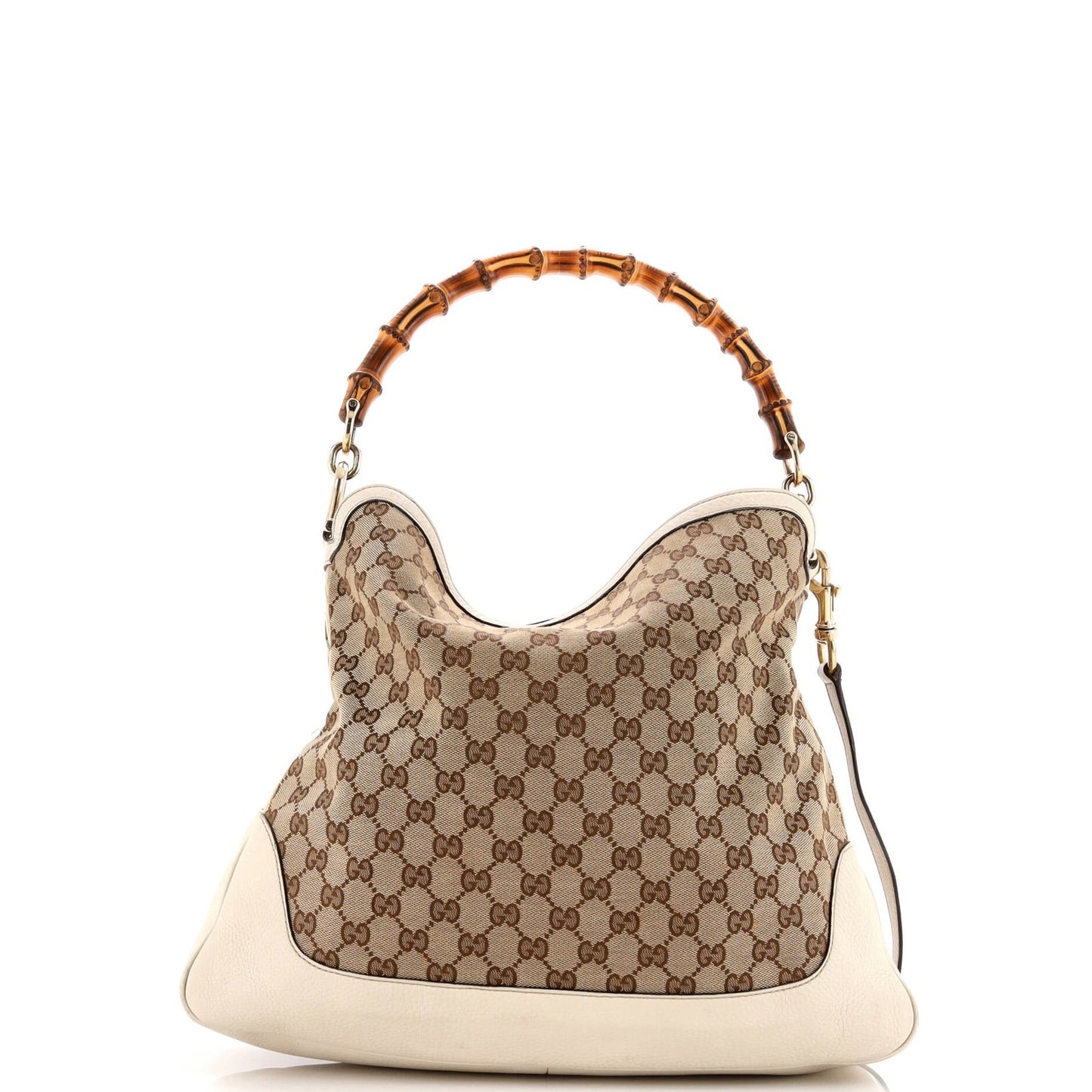 Gucci Diana Bamboo Shoulder Bag Gg Canvas Medium