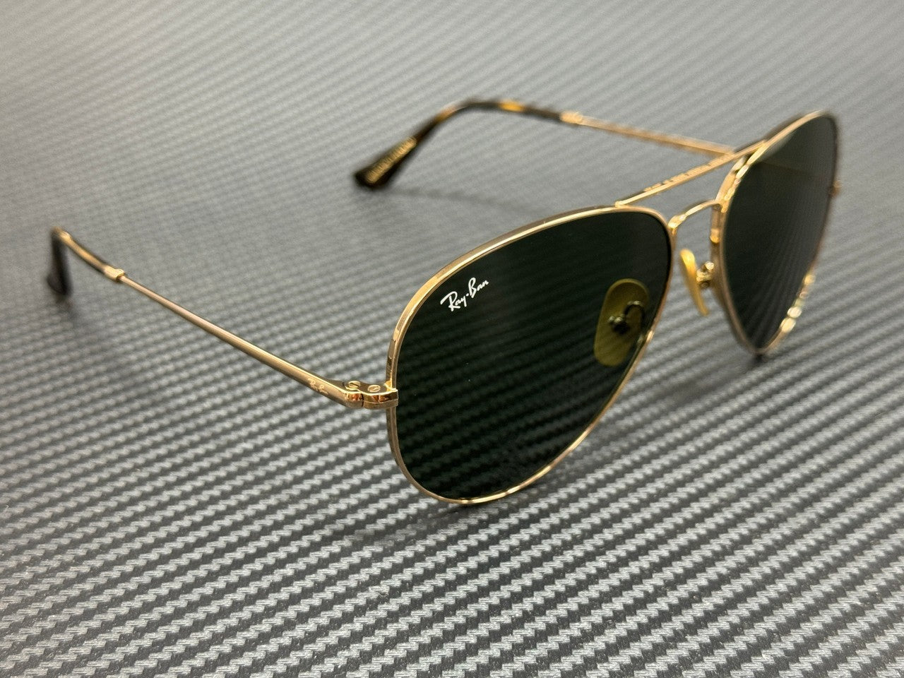 RAY BAN RB8089 926531 Arista Gold Green Titanium Unisex 58 mm Sunglasses
