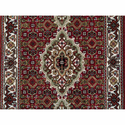 2'X8'2" Red Tebraz Medallion Design 175 Kpsi Wool Hand Knotted Runner Rug